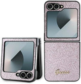 Guess 4G Glitter Script Case for Samsung Galaxy Z Flip 6 Pink - GUHCZF6HGGSHP
