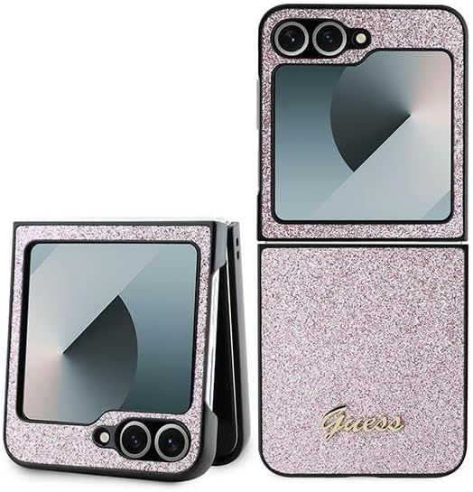 Guess 4G Glitter Script Case for Samsung Galaxy Z Flip 6 Pink - GUHCZF6HGGSHP