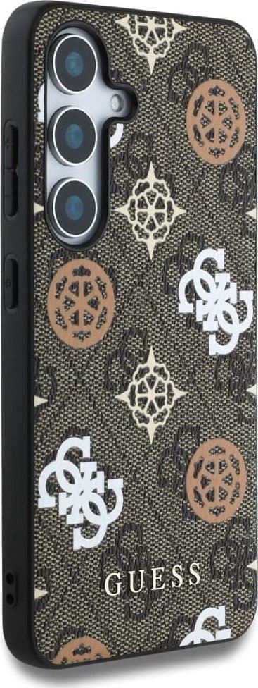 Guess 4G Printed Coloured Peony Pattern Case with MagSafe for Samsung Galaxy S25 6.2" Brown - GUHMS25SP4PWPW