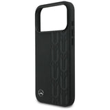 Mercedes Leather Laurel Leaves Case with MagSafe for iPhone 17 Pro Max 6.9" Black - MEHMP17X25RDSLAK