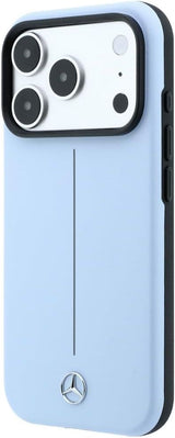 Mercedes Leather Semi Wrap Iconic Line Case with MagSafe for iPhone 17/18 Pro 6.3" Blue - MEHMP18L25PFWSTB