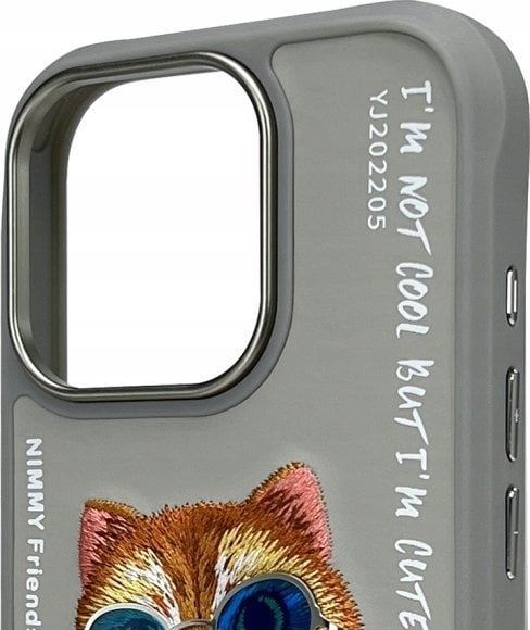 Nimmy Glasses Cool Cat Case for iPhone 16 Pro Max 6.9" Grey - N-YJ-iP16-Pro-Max-05-B