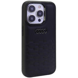Audi GT Synthetic Leather Hard Case with MagSafe for iPhone 15 Pro Max 6.7" Black - AU-TPUPCIP15PM-GT/D2-BK