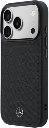 Mercedes Benz Bow Line Leather Case with MagSafe for iPhone 17 Pro Max 6.9" Black - MEHMP17X25PMERCK