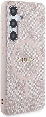 Guess 4G Collection Leather Metal Logo with MagSafe Case for Samsung Galaxy S24 6.2" Pink - GUHMS24SG4GFRP