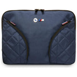 BMW M Series Nylon Pockets 14" Sleeve Bag with Metal Logo Navy Blue - BMCS14PNYPOV