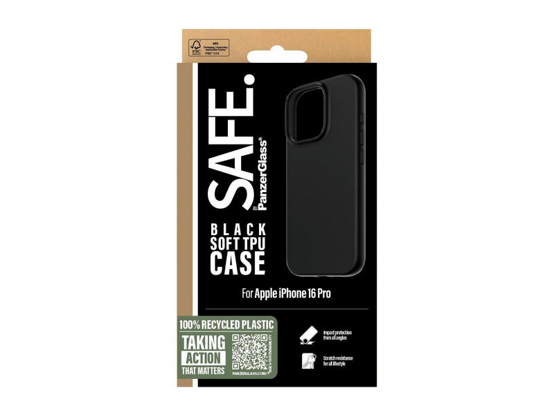 Panzer Glass Black Safe Soft TPU Case for iPhone 16 Pro 6.3" - SAFE95901
