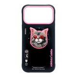 Nimmy Glasses Cool Cat Face Case with Detachable MagSafe Grip Stand for iPhone 17 Pro Max 6.9" Black Pink - N-YJKM-CXZJ-IP17-PRO-MAX-018