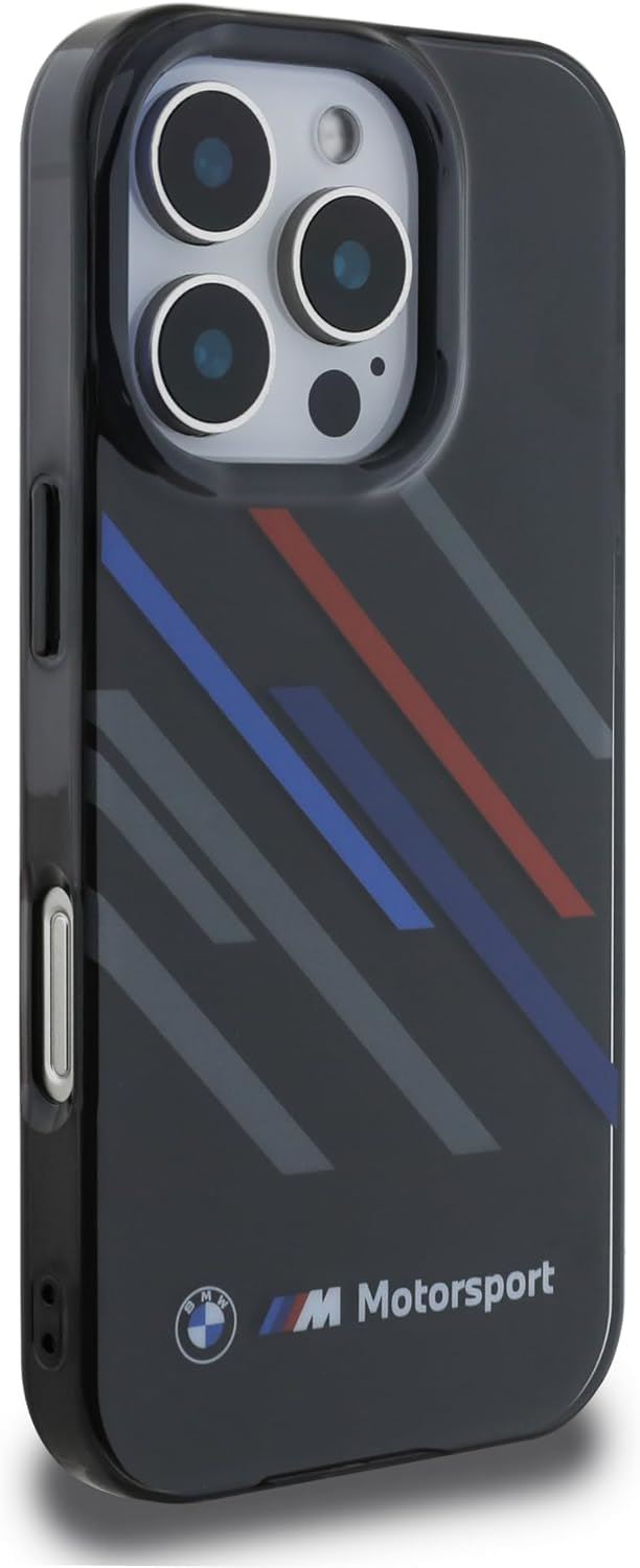 BMW Motosport IML Random Stripes Case for iPhone 16 Pro Max 6.9" Black - BMHCP16X23HTRAK