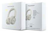 Guess Rectangle Metal Script Logo ENC On Ear Wireless Headphone White - GUBHV28HGCSME