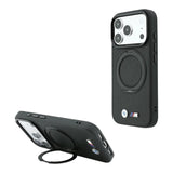 BMW Kevlar Case with 360 MagSafe Ring Stand for iPhone 17/18 Pro Max 6.9" Black - BMHMP18X26SWTKRSK
