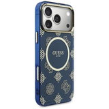 Guess IML Peony Dot Case with MagSafe for iPhone 17 Pro Max 6.9" Blue - GUHMP17X5HPOEDB