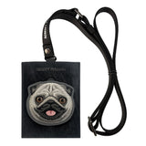 Nimmy Big Eye Cute Pet Pug Dog Face Card Sleeve Holder Black - N-XDY-KT-09-A