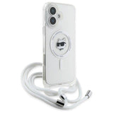 Karl Lagerfeld Crossbody IML Choupette Head Case with MagSafe for iPhone 16 6.1" Clear - KLHMP16SHCCHNT