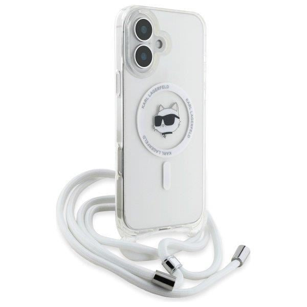 Karl Lagerfeld Crossbody IML Choupette Head Case with MagSafe for iPhone 16 6.1" Clear - KLHMP16SHCCHNT