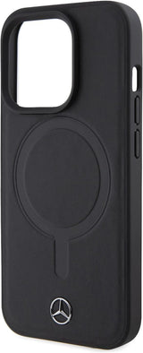 Mercedes Benz Leather Case Star Logo with MagSafe Case for iphone 15 Pro 6.1"  Black - MEHMP15L23RCMK