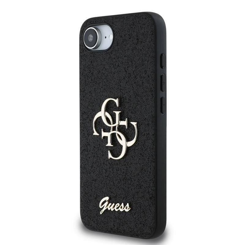 Guess PU Fixed Glitter 4G Metal Logo Case for iPhone 16e 6.1" Black -  GUHCPSE4HG4SGK