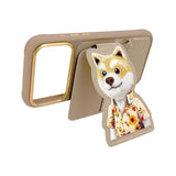 Nimmy Fashion & Cute Brown Dog Series Embroidery Magnetic Stand with MagSafe Brown - N-CXMC-ZJKT-12