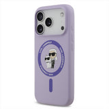 Karl Lagerfeld Liquid Silicone Karl and Choupette with MagSafe Case for iPhone 17 Pro 6.3" Purple - KLHMP17LSCMKCRHU