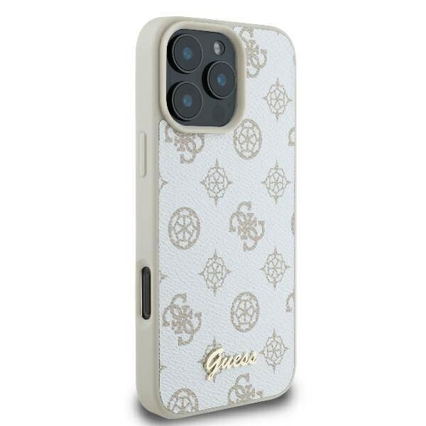 Guess Peony Script Logo Case with MagSafe for iPhone 16 Pro Max 6.9" White - GUHMP16XPGPYSH