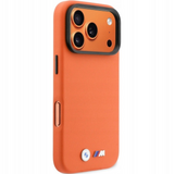 BMW M Series Metal Logo Case with MagSafe & Camera Stand for iPhone 17 Pro 6.3" Orange - BMHMP17L25PFWKCKO