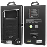 Audi GT Synthetic Leather Hardcase with MagSafe for iPhone 17 Pro Max 6.9" Black - AU-TPUPCMIP17PM-GT/D3-BK