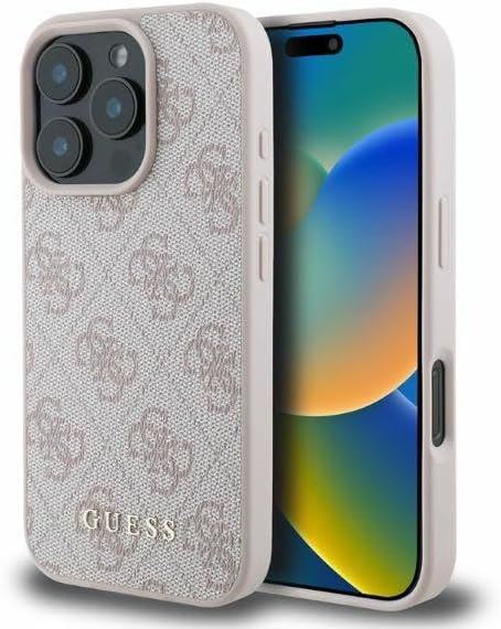 Guess Leather 4G Classic Logo Hardcase with MagSafe for iphone 16 Pro 6.3" Pink - GUHCP16LG4GFPI