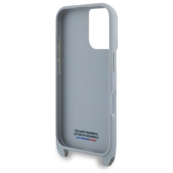 BMW M Series Carbon Stripe & Strap Case for iPhone 16 6.1" Grey - BMHCP16S23PSCCG