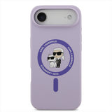 Karl Lagerfeld Liquid Silicone Karl and Choupette Case with MagSafe for iPhone 17 Air 6.5" Purple - KLHMP17MSCMKCRHU