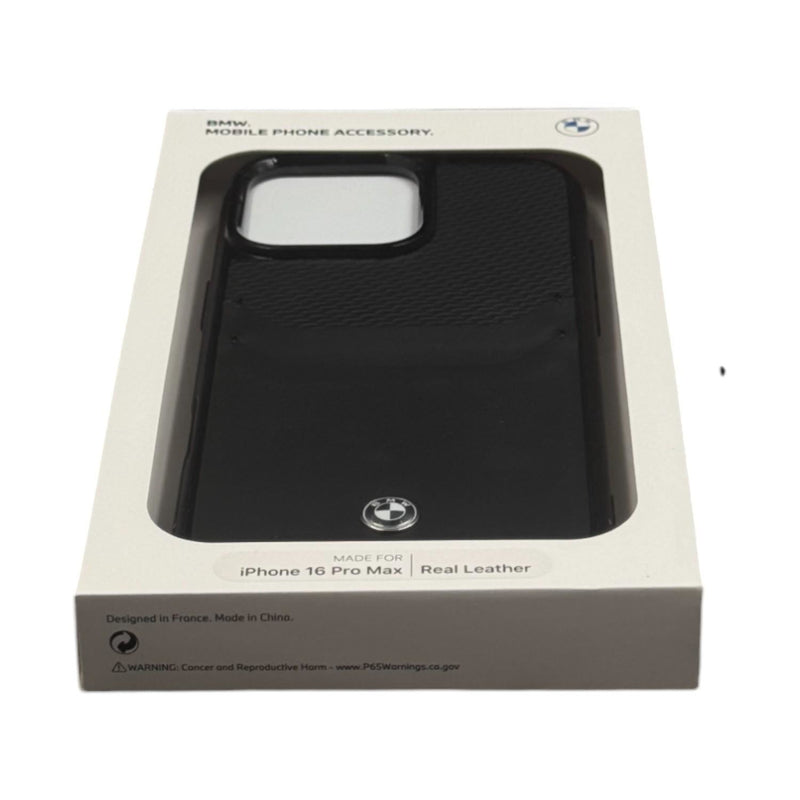 BMW Sign Leather Cardslot Case for iPhone 16 Pro Max 6.9" Black - BMHCP16X22RSEPK