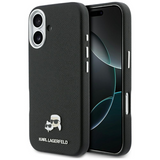 Karl Lagerfeld Karl & Choupette Head Pins Saffiano Case with MagSafe iPhone 17 6.3" Black - KLHMP17S6PFKCLK