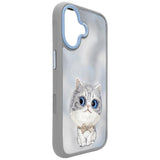 Nimmy Big Eye Cute Pet Silver Shaded Cat Case with MagSafe for iPhone 17 6.3" Grey Blue - N-XDY-IP17-023