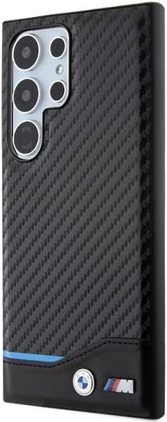 BMW Genuine Leather Black Carbon Case for Samsung Galaxy S24 Ultra 6.8" Black - BMHCS24L22NBCK