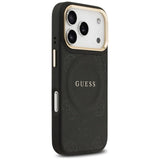 Guess Peony Hot Stamp Case with MagSafe for iPhone 17 Pro 6.3" Black - GUHMP17LPSAMSECK