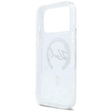 Karl Lagerfeld Liquid Glitter Karl Script Logo Case with MagSafe for iPhone 17 Pro Max 6.9" Clear - KLHMP17X6LKSCAMT