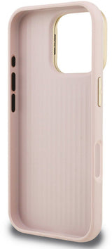 Guess PU Grained 4G Logo Stand Camera Frame Case for iPhone 16 Pro 6.3" Pink - GUHCP16LPCS4GSP