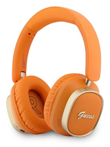 Guess Rectangle Metal Script Logo ENC On Ear Wireless Headphone Orange - GUBHV28HGCSMO