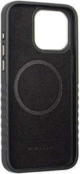 Audi Genuine Leather Hard Case with MagSafe for iPhone 15 Pro 6.1" Black/Red - AU-TPUPCMIP15P-R8/D3-RD