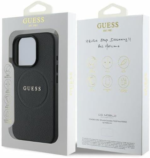 Guess PU Grained Classic Logo Case with MagSafe for iphone 16 Pro 6.3" Black - GHUMP16LPGHSMMK