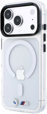 BMW M IML Glossy Metal Logo Trims Case with MagSafe for iPhone 17/18 Pro 6.3" Clear - BMHMP18L26HTGMILH