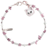 Nimmy Big Eye Cute Pet White Cat Mobile Phone Chain Bag Charm Crystal Bracelet Pink - N-CXMC-SL-04