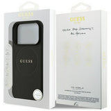 Guess Grained Ring Case with MagSafe for iPhone 17 Pro Max 6.9" Black - GUHMP17XPGHSMMK