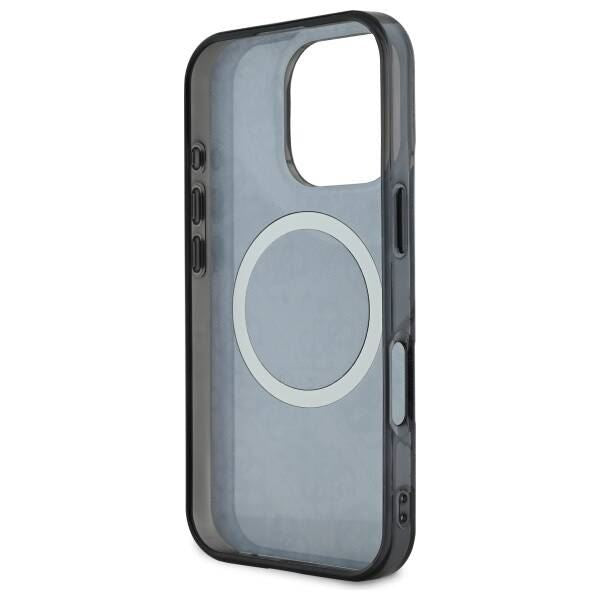 Guess IML Peony On 4G Background Case with MagSafe for iPhone 16 Pro Max 6.9" Black - GUHMP16XH4PYEEK