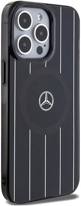Mercedes Benz Double Layer Crossed Line Case with MagSafe for iphone 15 Pro Max 6.7" Black - MEHMP15X23HRSK