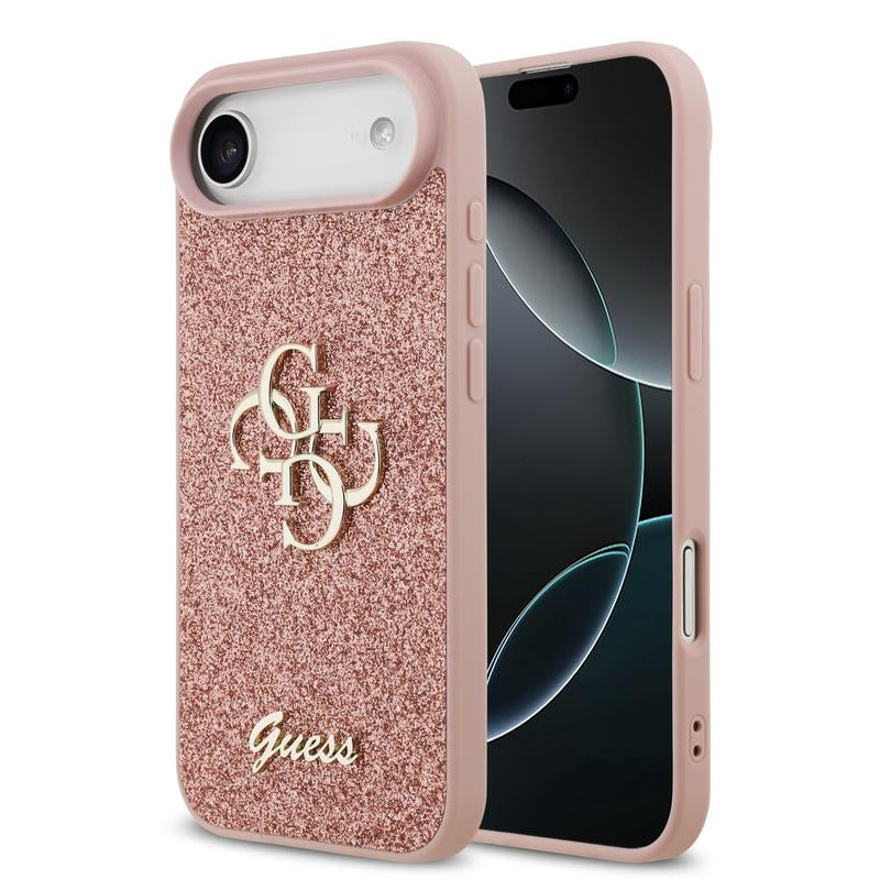 Guess PU Fixed Glitter Big 4G Metal Logo Case for iPhone 17 Air 6.5" Pink - GUHCP17MHG4SGP