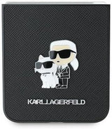 Karl Lagerfeld Saffiano Metal Pin Case for Samsung Galaxy Z Flip 6 Black - KLHCZF6SAPKCNPK