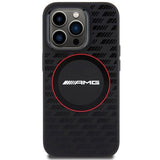 Mercedes AMG Carbon Pattern Liquid Silicone Case with MagSafe for iphone 15 Pro 6.1" Black - AMHMP15L23SMRK