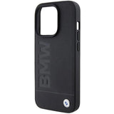 BMW Hot Stamp Leather Case for iphone 15 Pro 6.1" Black - BMHCP15LSLLBK