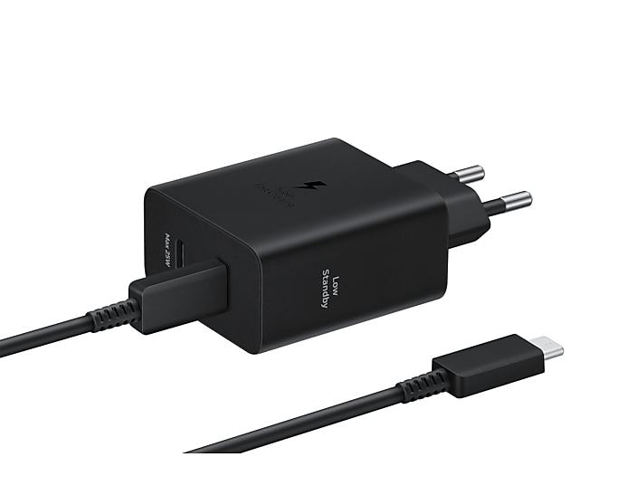 Samsung 50W USB C Mains Charger with 5 Amp Type C Cable Black EU Plug - EF-T5020XBEGWW