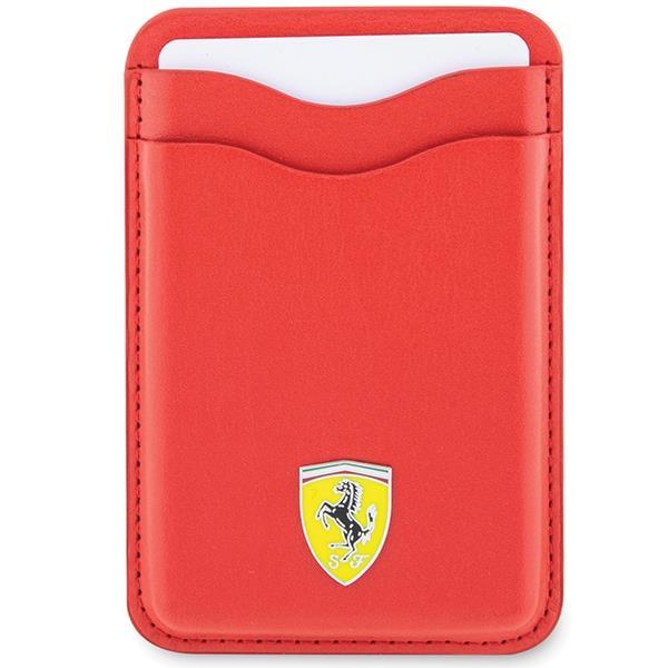 Ferrari Magnetic Card Slot Holder with MagSafe Wallet Leather Red - FEWCMRSIR